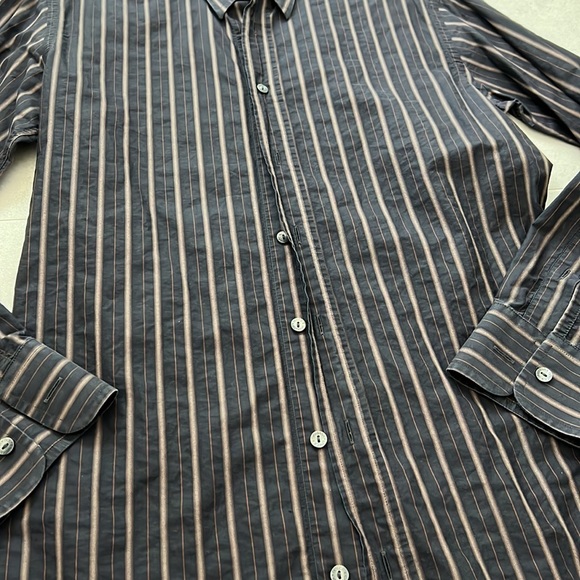 Dolce & Gabbana men tailored fit button down shirt neck 15 stripe print - Picture 2 of 7